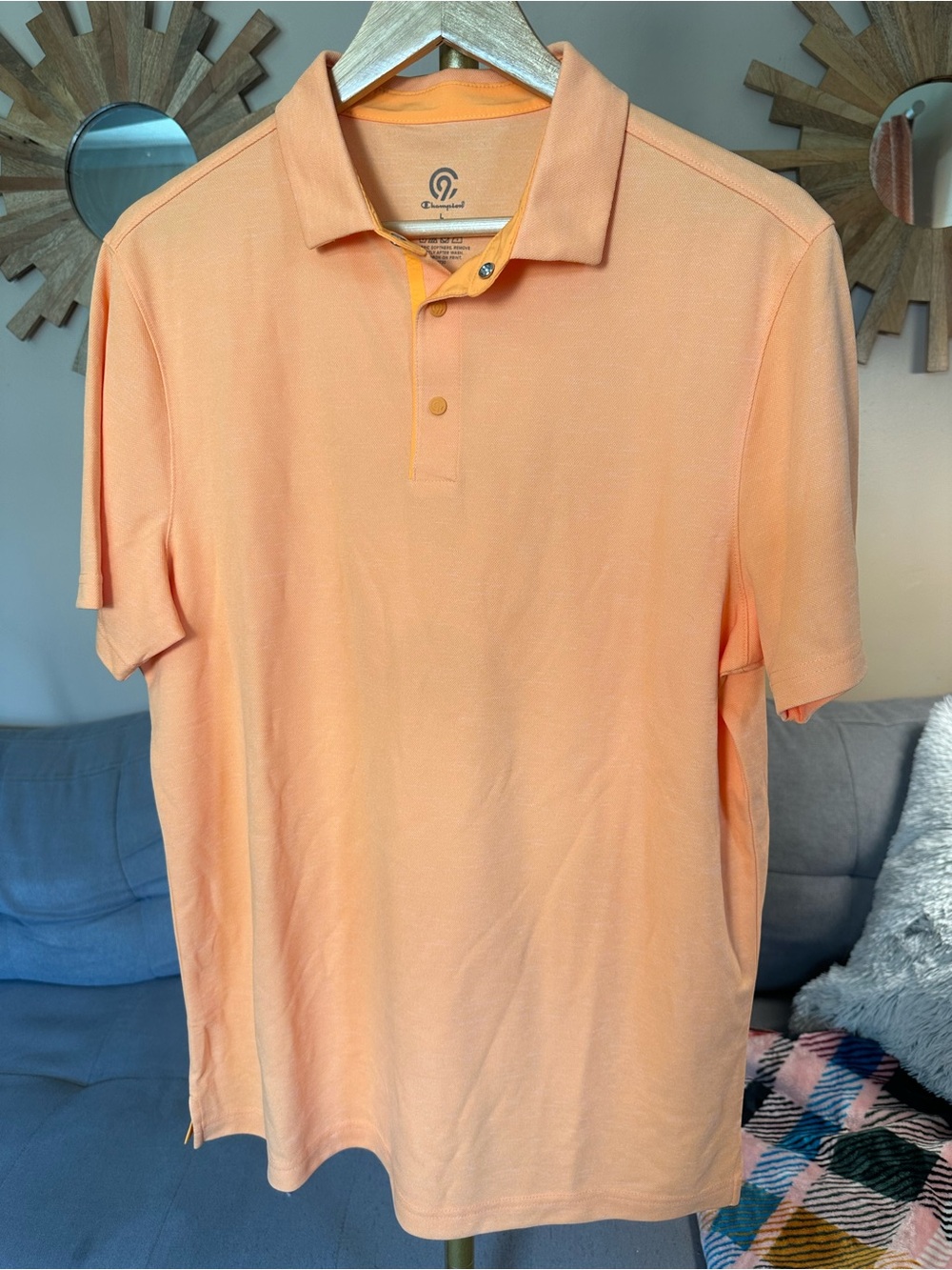Champion Men's Light Peach Polo Shirt